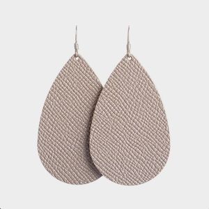 Nickel and Suede Large Teardrop Leather Earrings Lip Gloss
